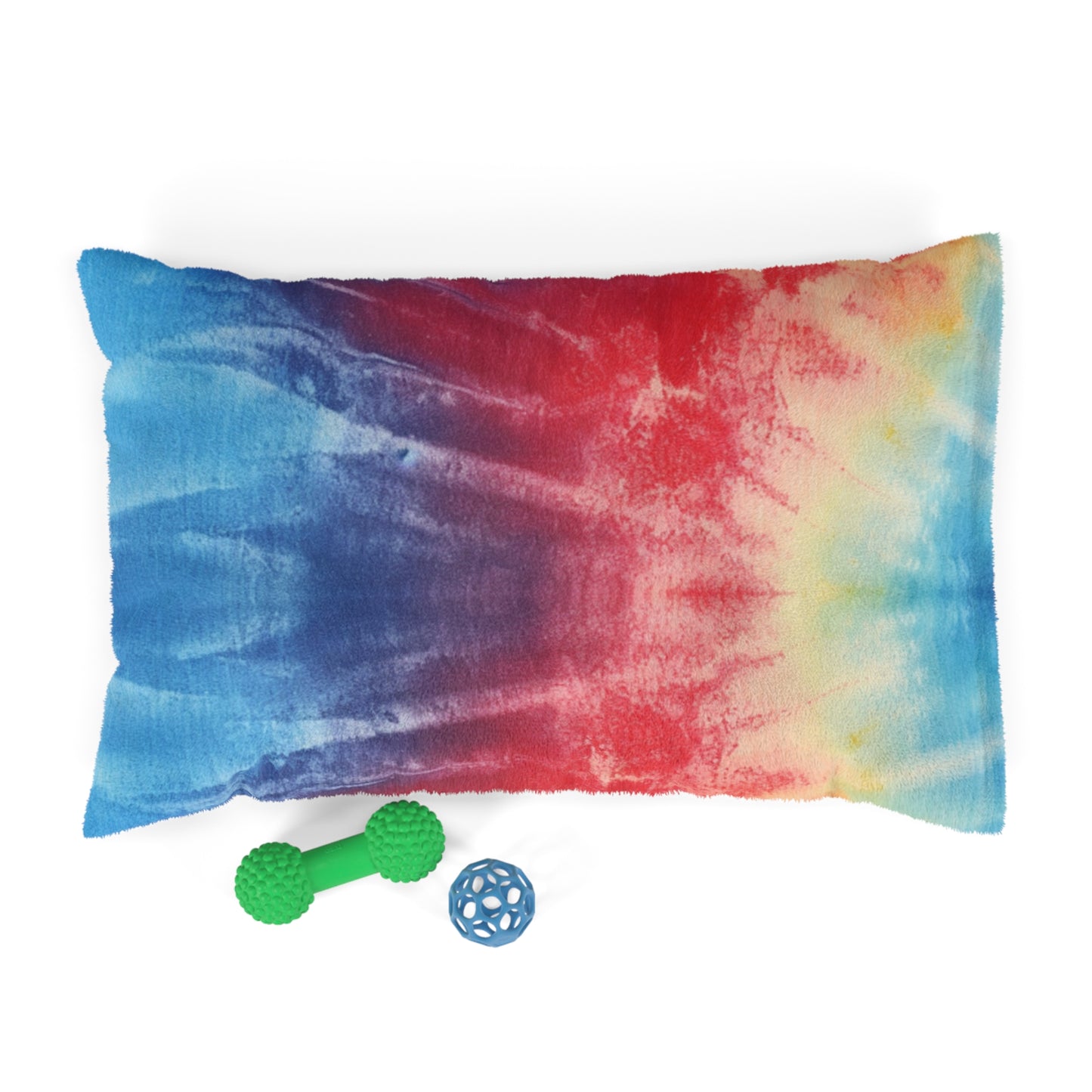 Rainbow Tie-Dye Denim: Vibrant Multi-Color, Fabric Design Spectacle - Dog & Pet Bed