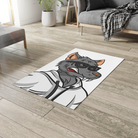 Cyborg Wolf Black Shades White Sweatshirt Wolve Hoodie Dobby Rug