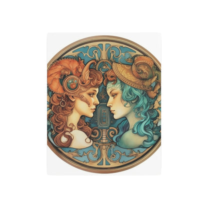 Steampunk Gemini - Dualistic Motifs & Vibrant Contrast - Metal Art Sign