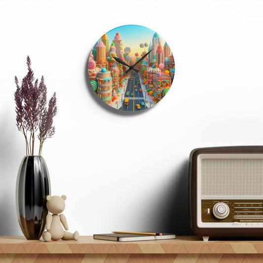 Candy World Land Acrylic Wall Clock