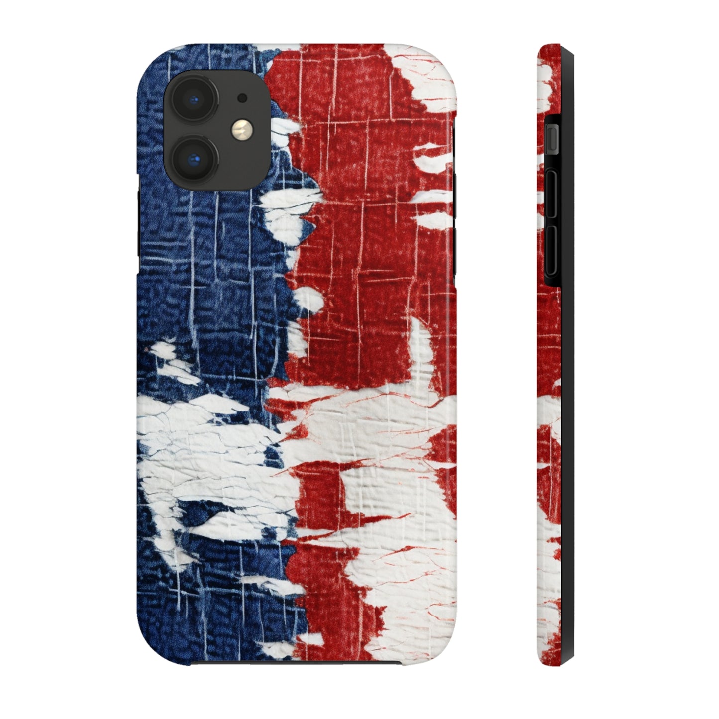 Patriotic Red, White & Blue: Distressed Denim-Style, Torn Fabric - Tough Phone Cases