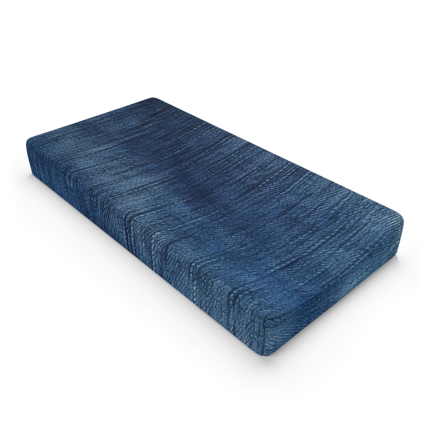 Indigo Splash: Washed Denim Reverie in Deep Blue - Baby Changing Pad Cover