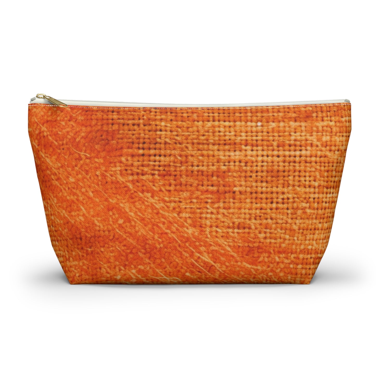 Burnt Orange/Rust: Denim-Inspired Autumn Fall Color Fabric - Accessory Pouch w T-bottom