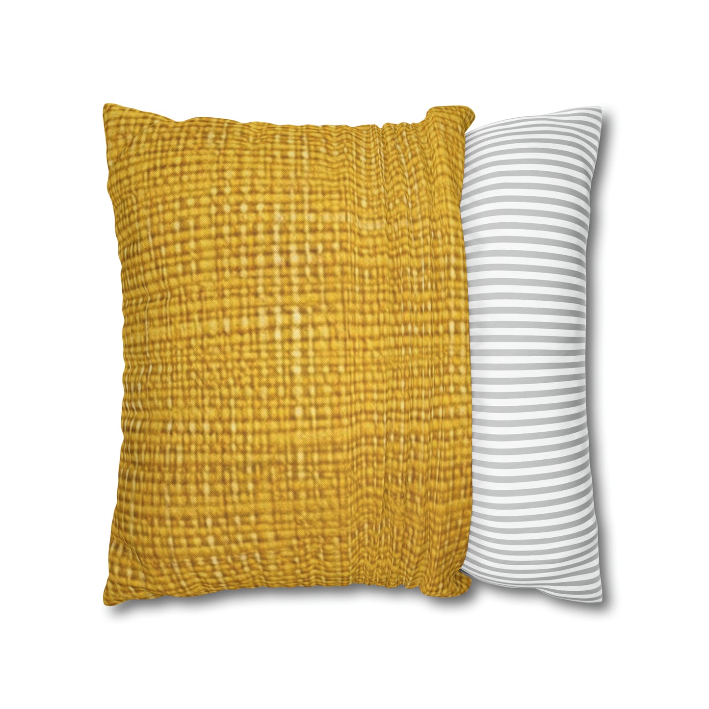 Radiant Sunny Yellow: Denim-Inspired Summer Fabric - Spun Polyester Square Pillow Case