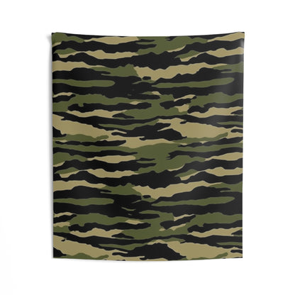 Tiger Stripe Camouflage: Military Style - Indoor Wall Tapestries