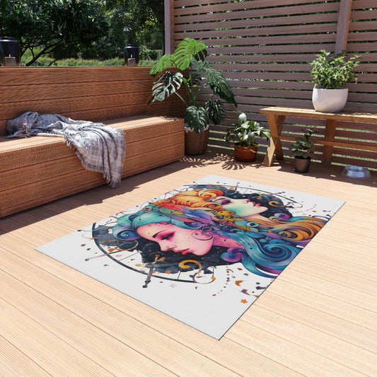 Graffiti Gemini Zodiac Sign - Astrology, Twins Symbol - Outdoor Rug