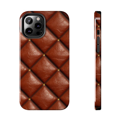 Brown Leather Cognac Pattern Rugged Durable Design Style - Tough Phone Cases