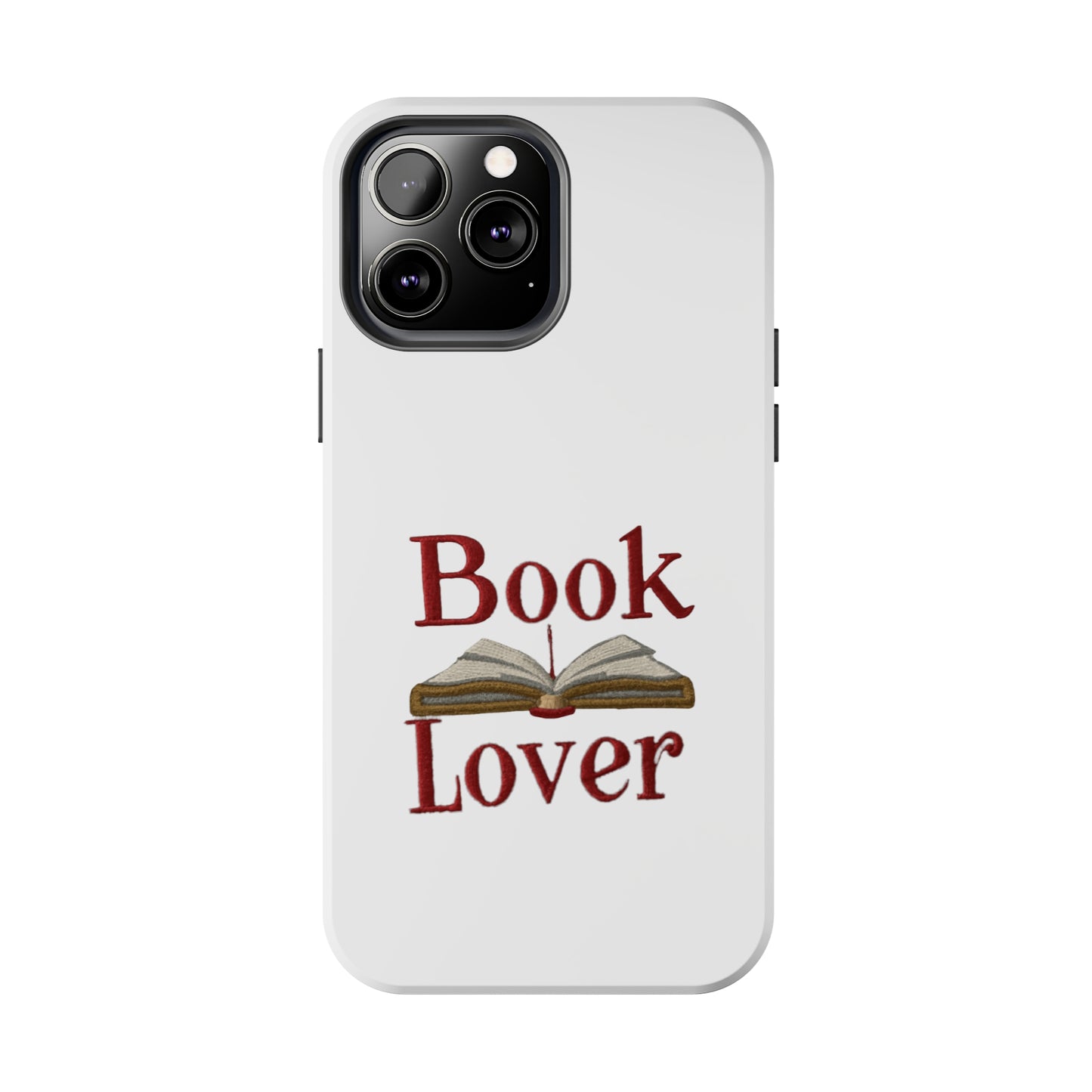 Open Book Embroidery Art: Book Lover Text for Avid Readers - Tough Phone Cases