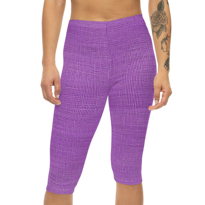 Hyper Iris Orchid Red: Denim-Inspired, Bold Style - Women’s Capri Leggings (AOP)