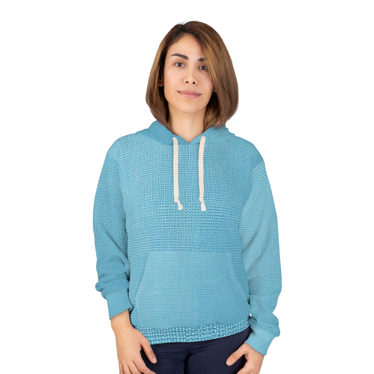 Bright Aqua Teal: tela de verano azul refrescante inspirada en la mezclilla - Sudadera con capucha unisex (AOP) 