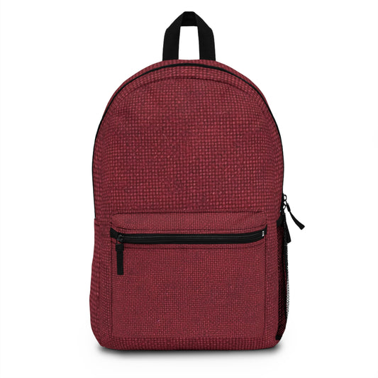 Seamless Texture - Maroon/Burgundy Denim-Inspired Fabric - Backpack