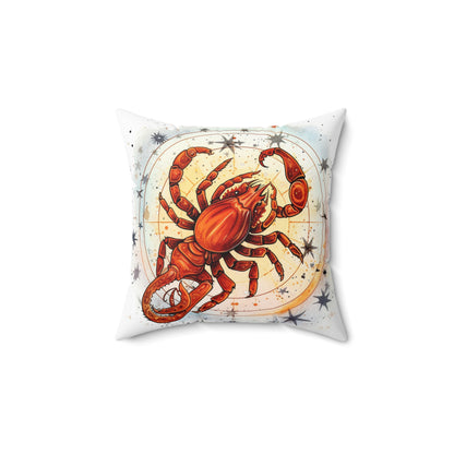 Prickly Scorpio Astrology - Sharp Zodiac Scorpion Celestial Horoscope - Spun Polyester Square Pillow