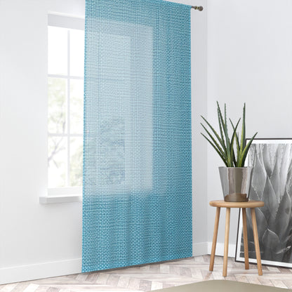 Bright Aqua Teal: Denim-Inspired Refreshing Blue Summer Fabric - Window Curtain