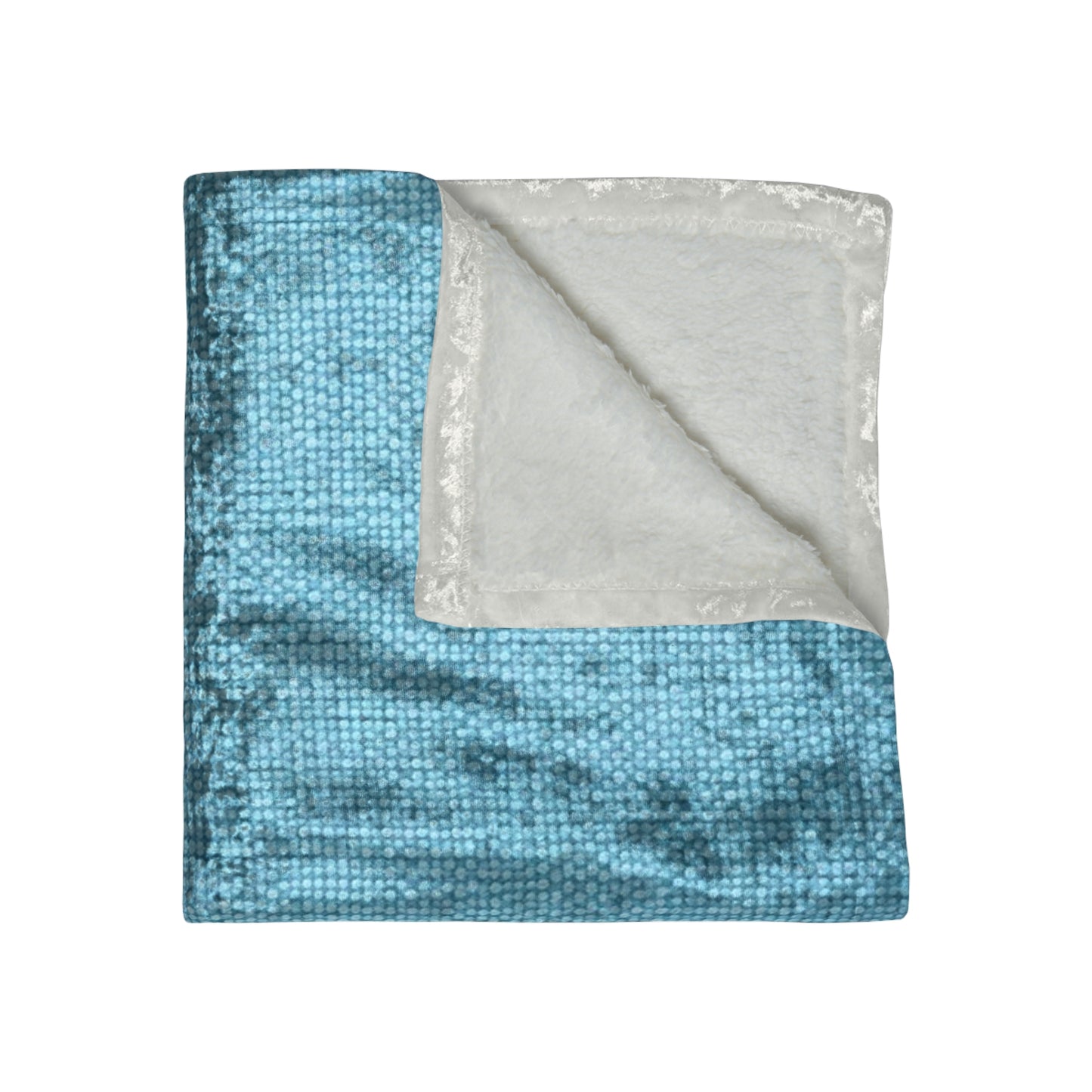 Bright Aqua Teal: Denim-Inspired Refreshing Blue Summer Fabric - Crushed Velvet Blanket