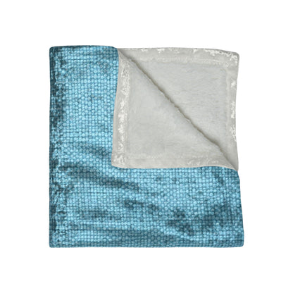 Bright Aqua Teal: Denim-Inspired Refreshing Blue Summer Fabric - Crushed Velvet Blanket