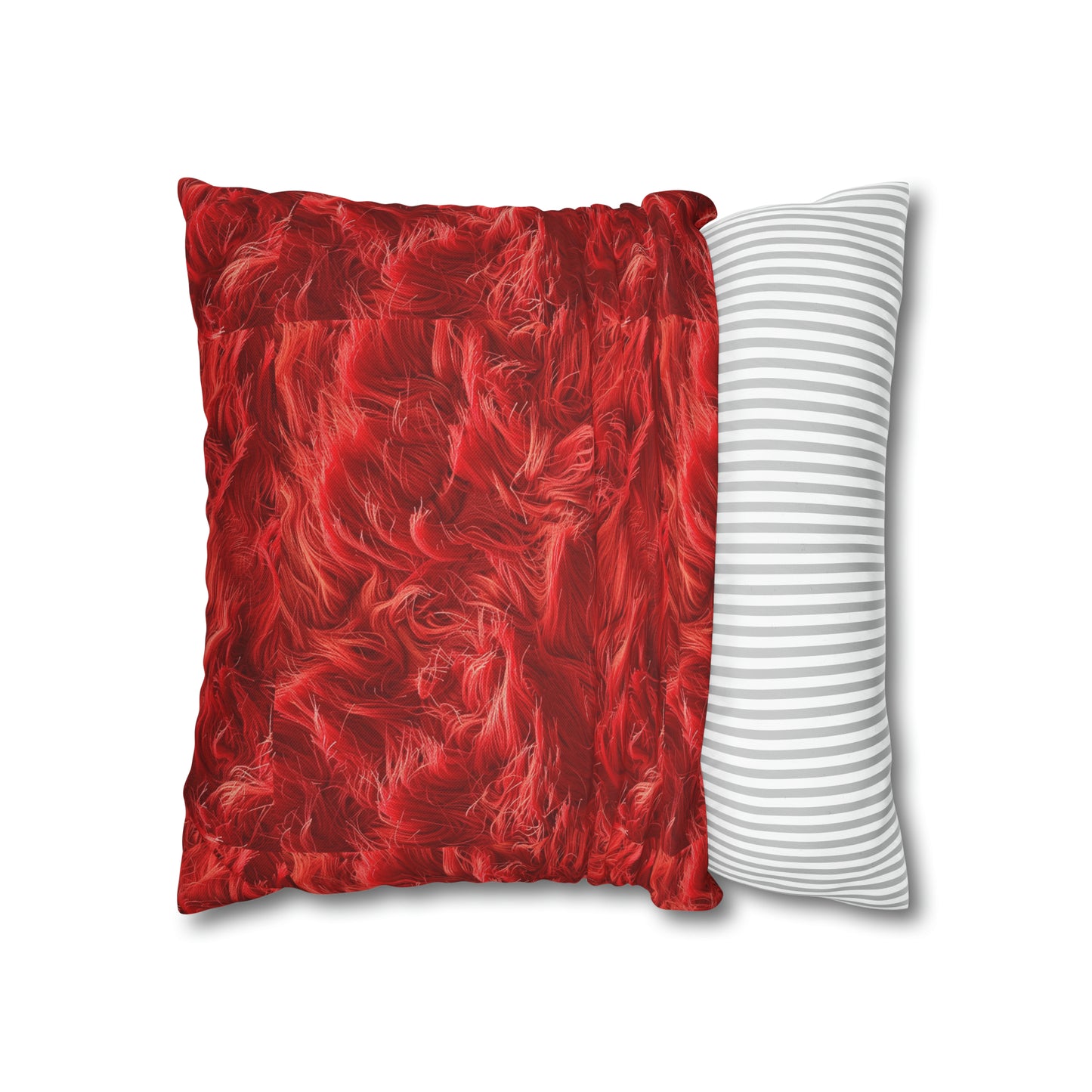 Fuzzy Infinity Case Red, Stylish Gift, Spun Polyester Square Pillowcase