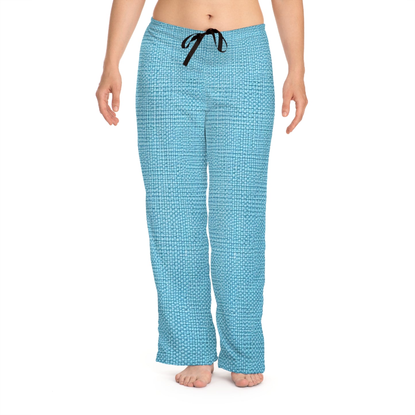 Bright Aqua Teal: tela de verano azul refrescante inspirada en la mezclilla - Pantalones de pijama para mujer (AOP) 