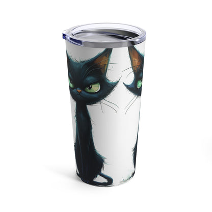 Grumpy Black Cat, Tumbler 20oz