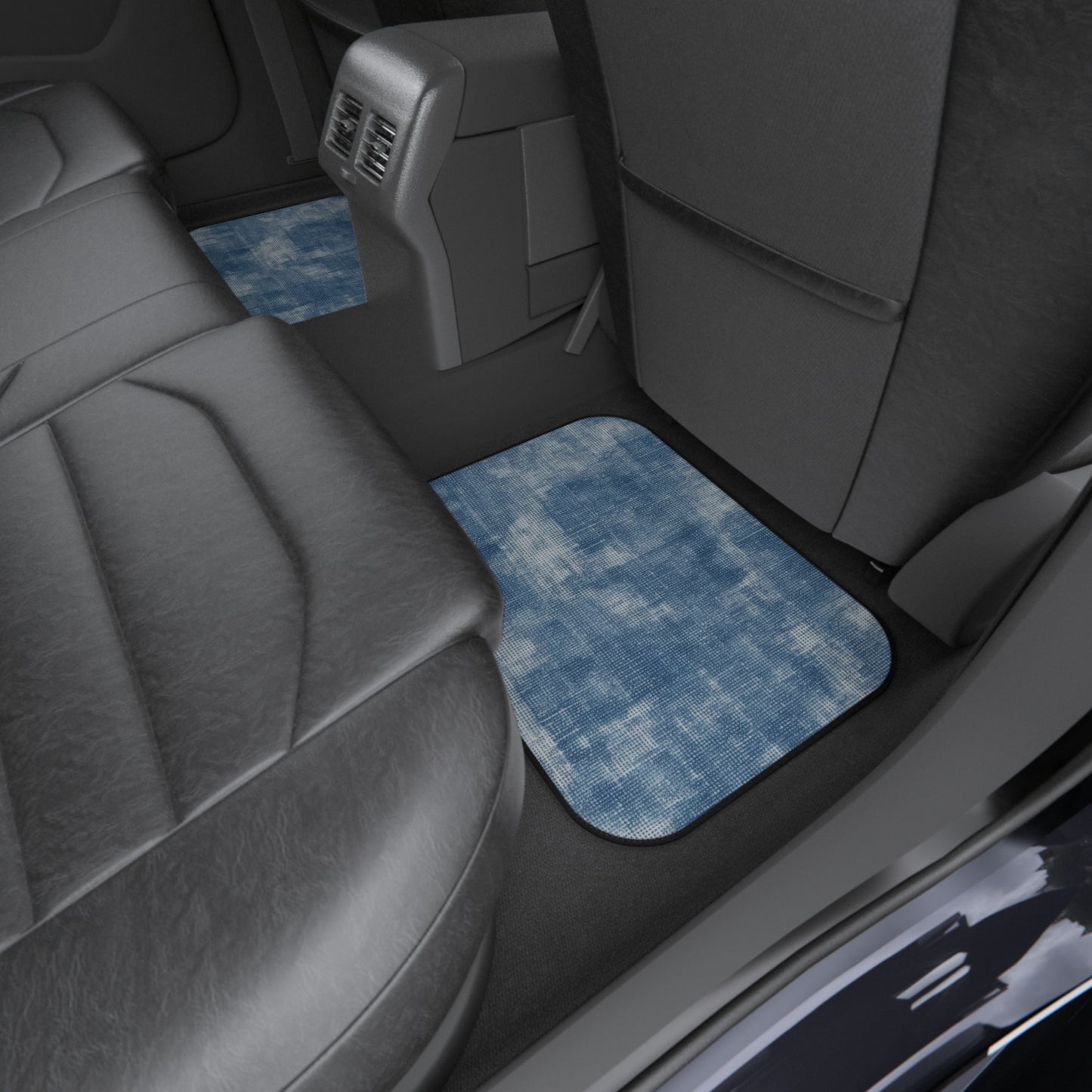 Azul descolorido descolorido: tela con estilo, inspirada en el denim - Alfombrillas para coche (juego de 4)