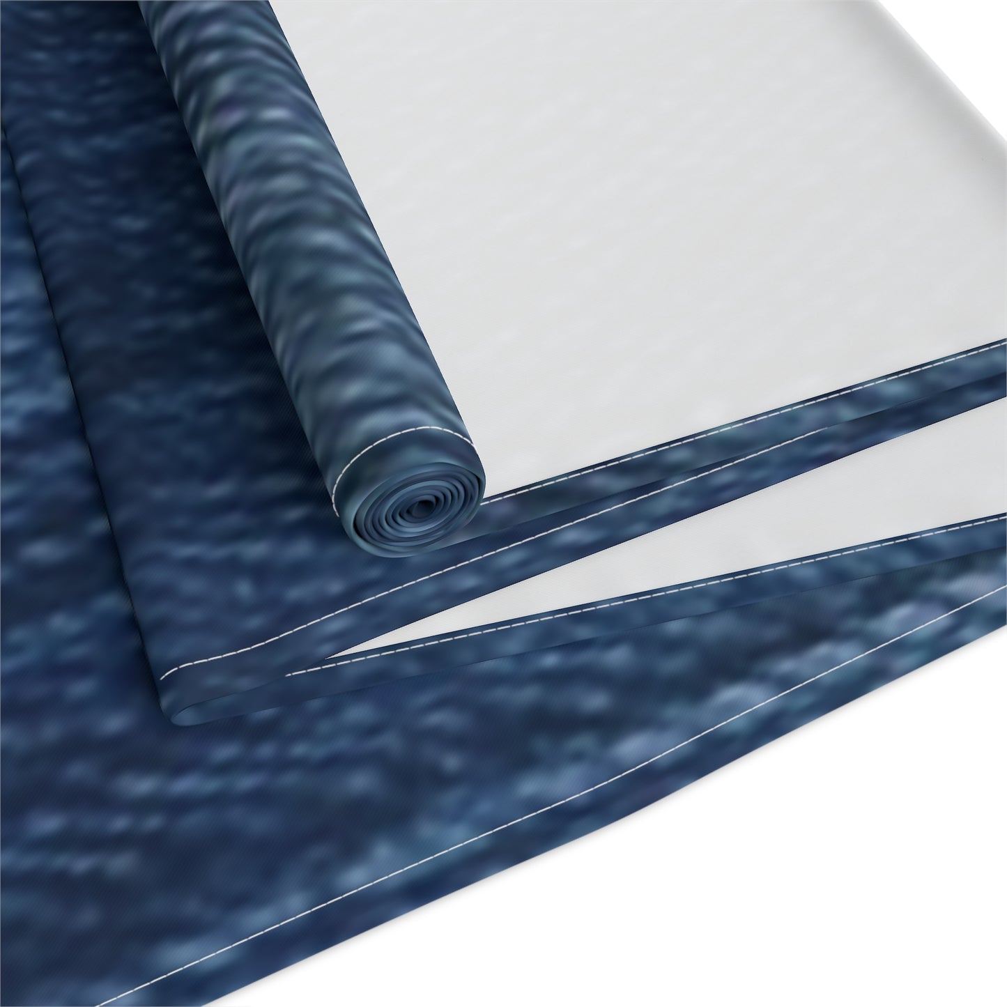 Indigo Splash: Washed Denim Reverie in Deep Blue - Table Runner (Cotton, Poly)