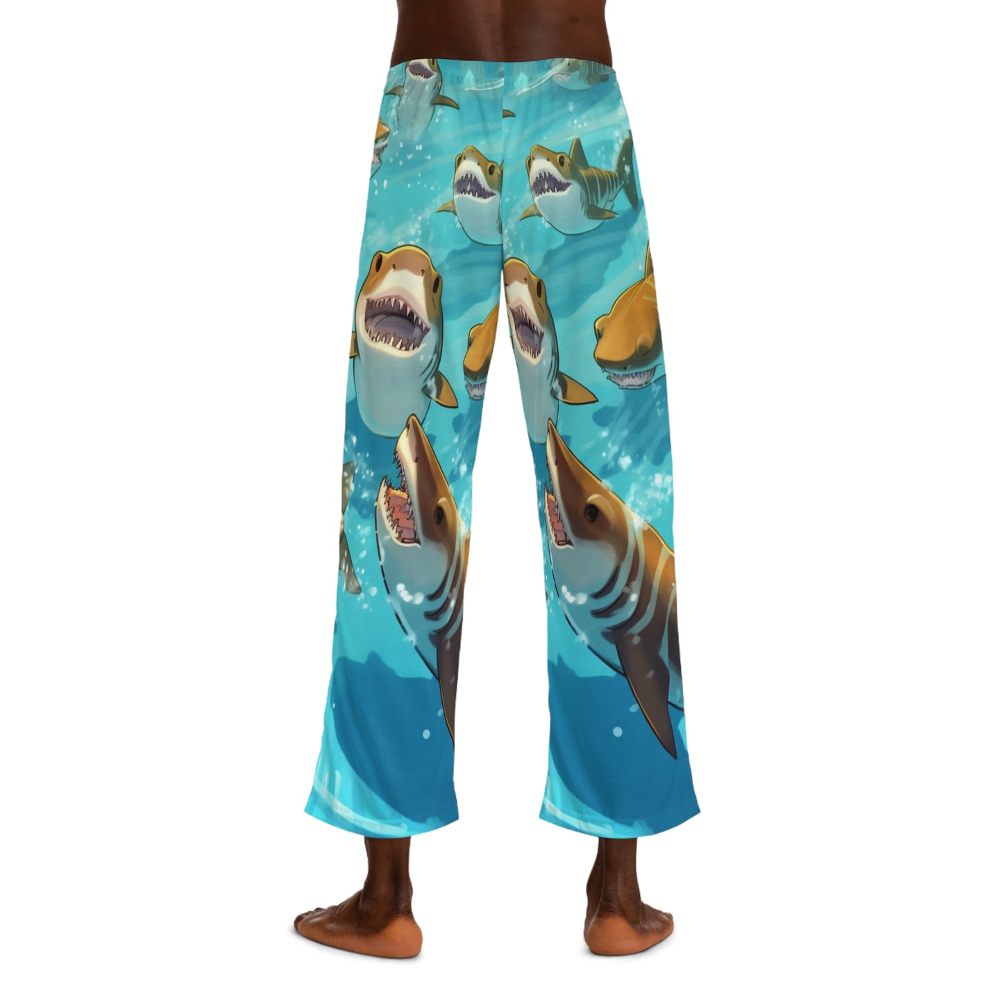 Tiburón tigre: fauna marina oceánica - Submarino - Pantalones de pijama para hombre (AOP) 