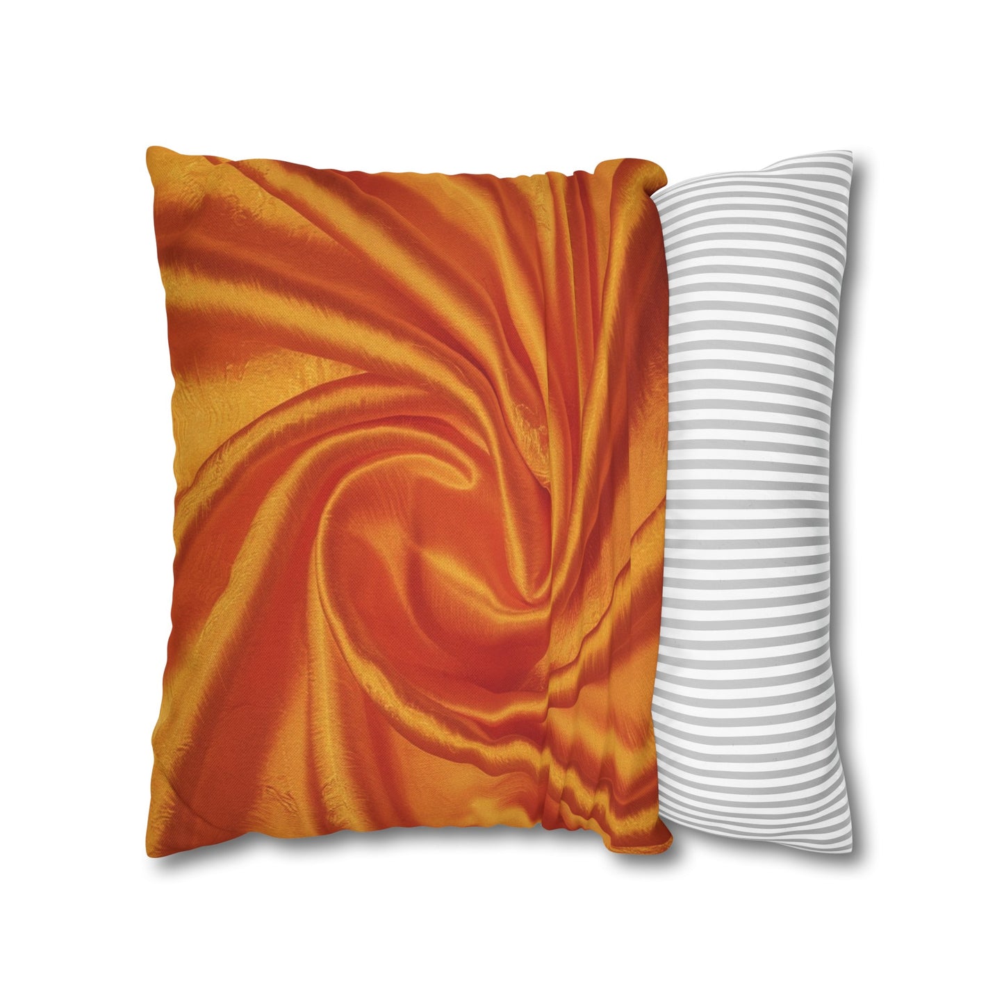 Orange Silk, Spun Polyester Square Pillowcase