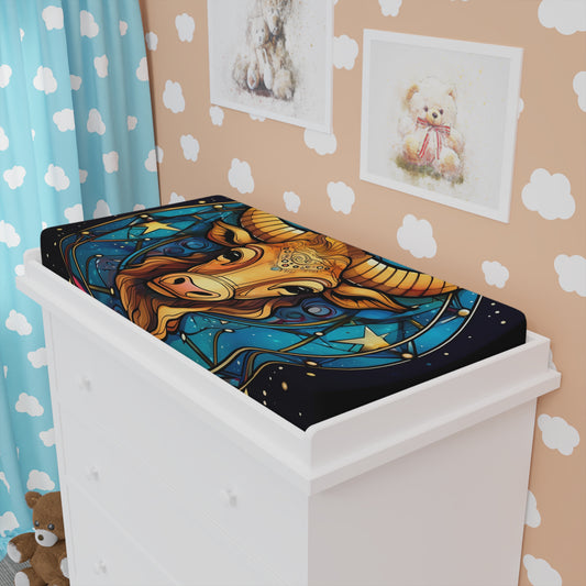 Taurus Constellation Zodiac Sign Astrology Cosmic Art - Baby Changing Pad Cover