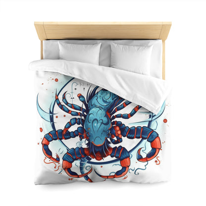 Cute Scorpio Zodiac Sign - Big Claws, Long Tail Cosmic Astrology Symbol - Microfiber Duvet Cover