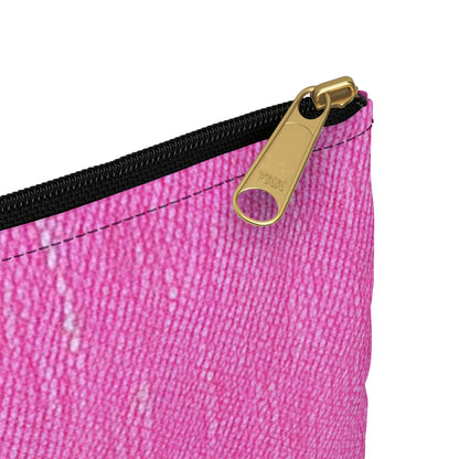 Dual Delight: Half-and-Half Pink & Blue Denim Daydream - Accessory Pouch