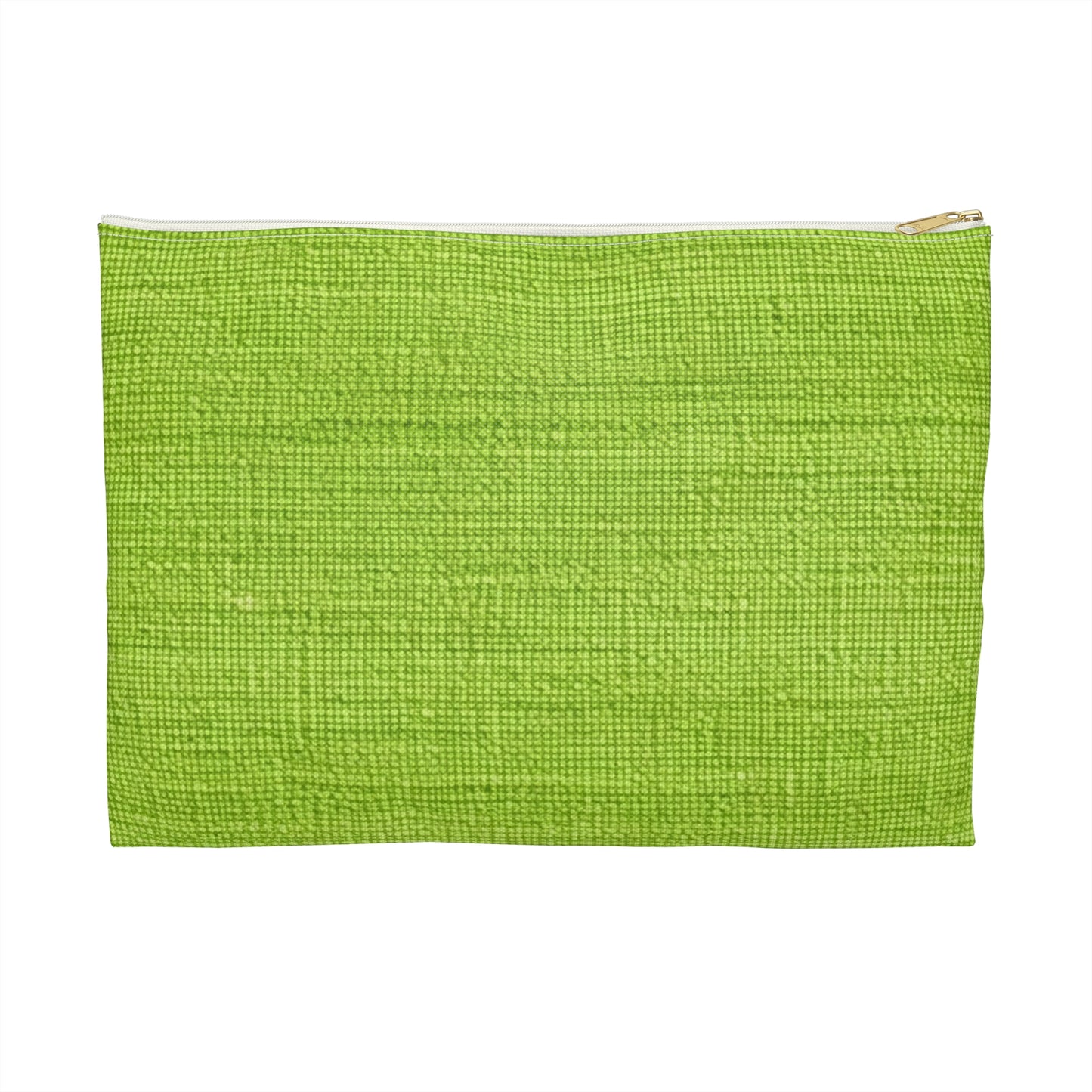 Lush Grass Neon Green: Denim-Inspired, Springtime Fabric Style - Accessory Pouch