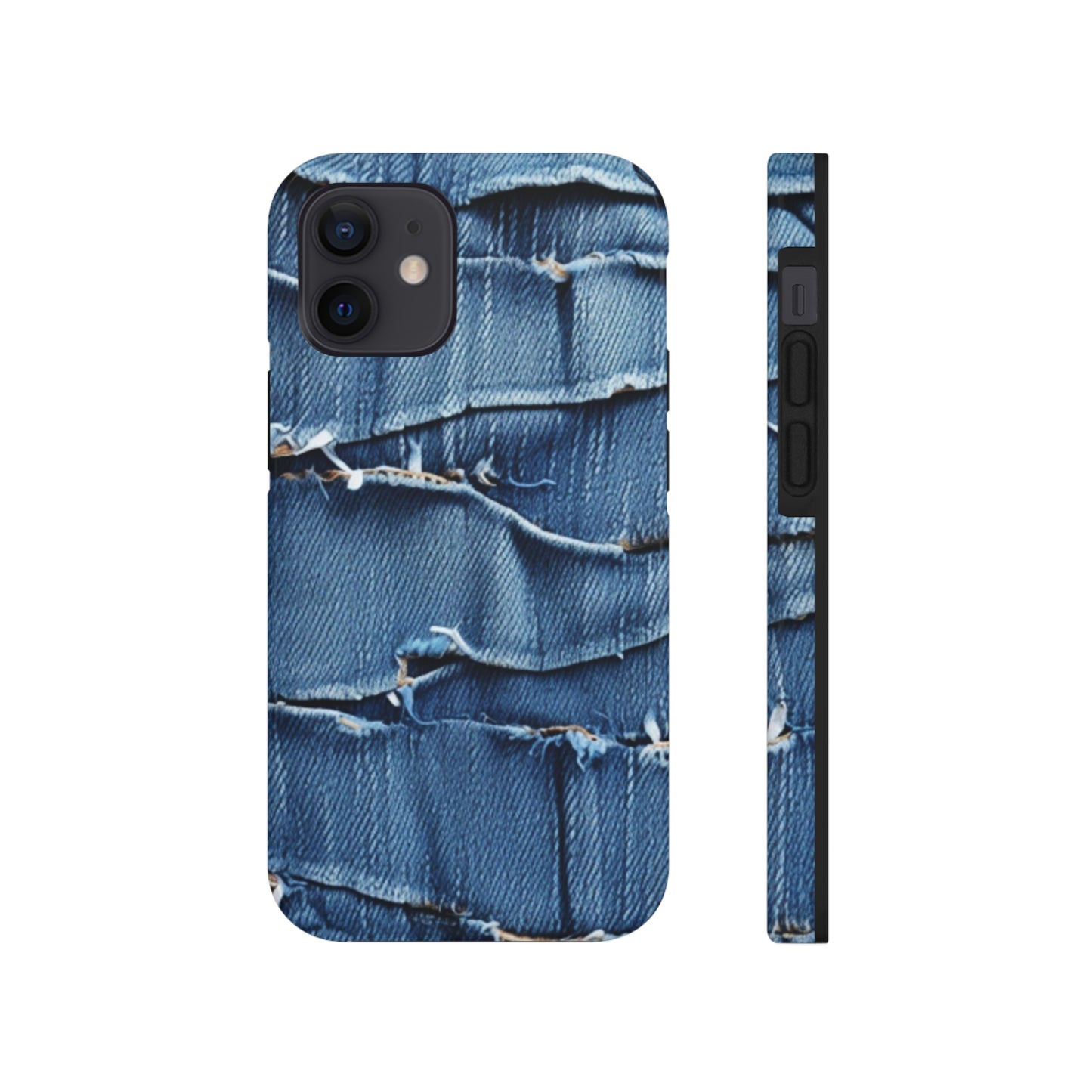 Midnight Blue Distressed Denim: Rugged, Torn & Stylish Design - Tough Phone Cases