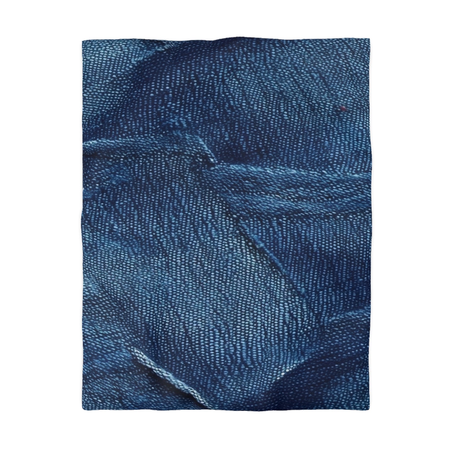 Dark Blue: Distressed Denim-Inspired Fabric Design - Microfiber Duvet Cover