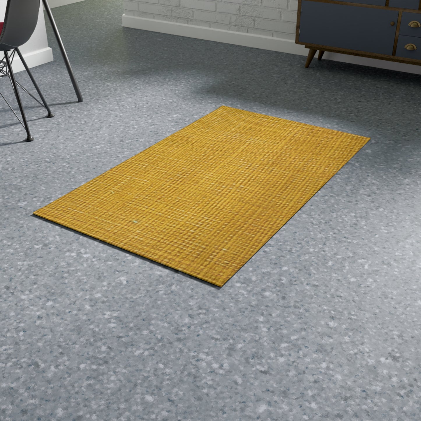 Radiant Sunny Yellow: Denim-Inspired Summer Fabric - Dobby Rug