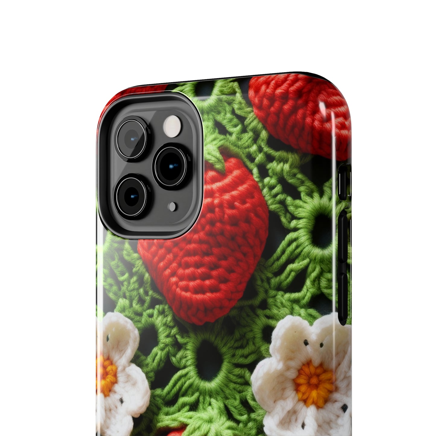 Strawberry Field Crochet - Forever Forest Greens - Fruit Berry Harvest Crop - Tough Phone Cases