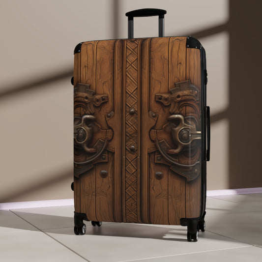 Artisan Carved Cabinet Brown Suitcase
