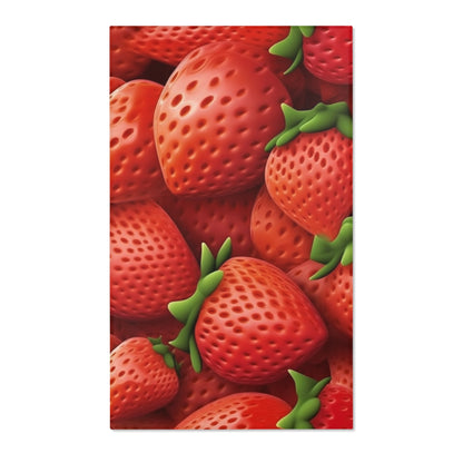 Garden Strawberries- Wild Sweet Gourmet - Farm Growing Ripe Red Fruit -Area Rugs