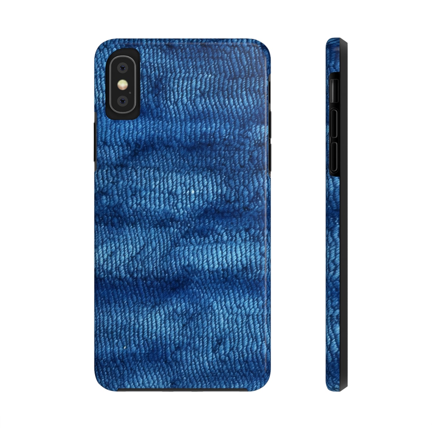 Blue Spectrum: Denim-Inspired Fabric Light to Dark - Tough Phone Cases