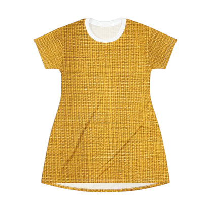 Radiant Sunny Yellow: tela de verano inspirada en la mezclilla - Vestido tipo camiseta (AOP) 