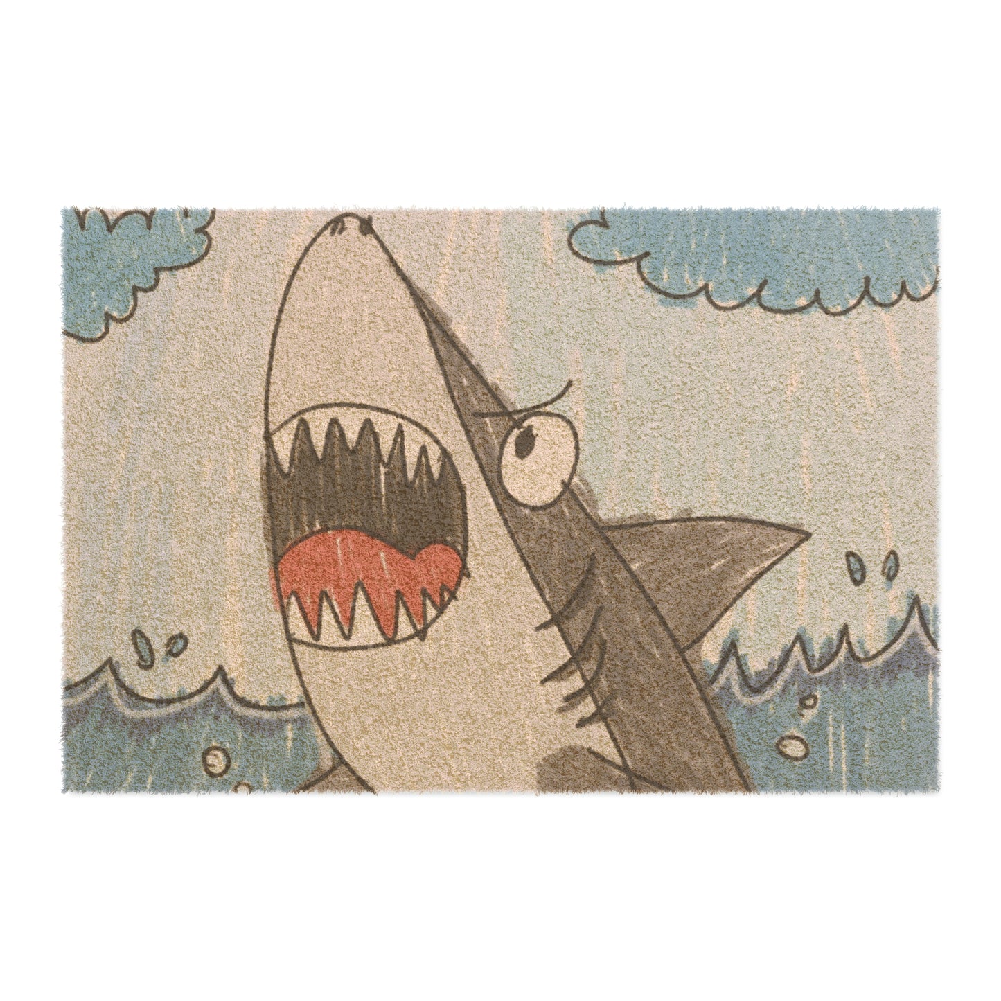 Shark Jaws Beach Ocean Sea Style Door Coir Mat - Grade A Tufted Coir Coconut Fiber