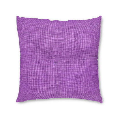 Hyper Iris Orchid Red: Denim-Inspired, Bold Style - Tufted Floor Pillow, Square