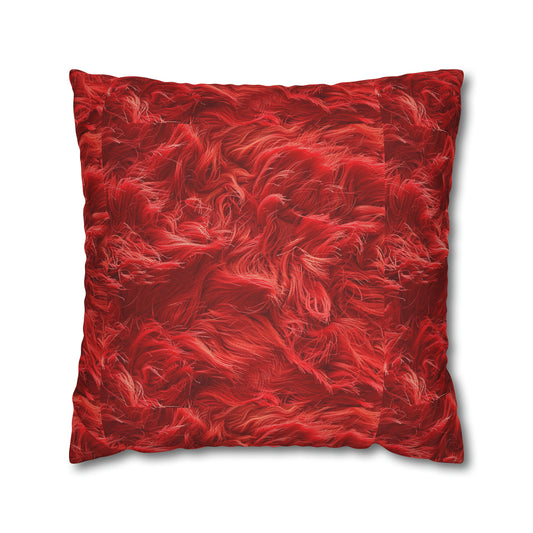 Fuzzy Infinity Case Red, Stylish Gift, Spun Polyester Square Pillowcase