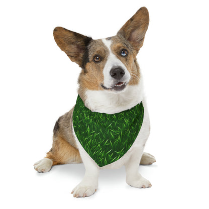 Touch Grass Indoor Style Outdoor Green Artificial Grass Turf - Dog & Pet Bandana Collar