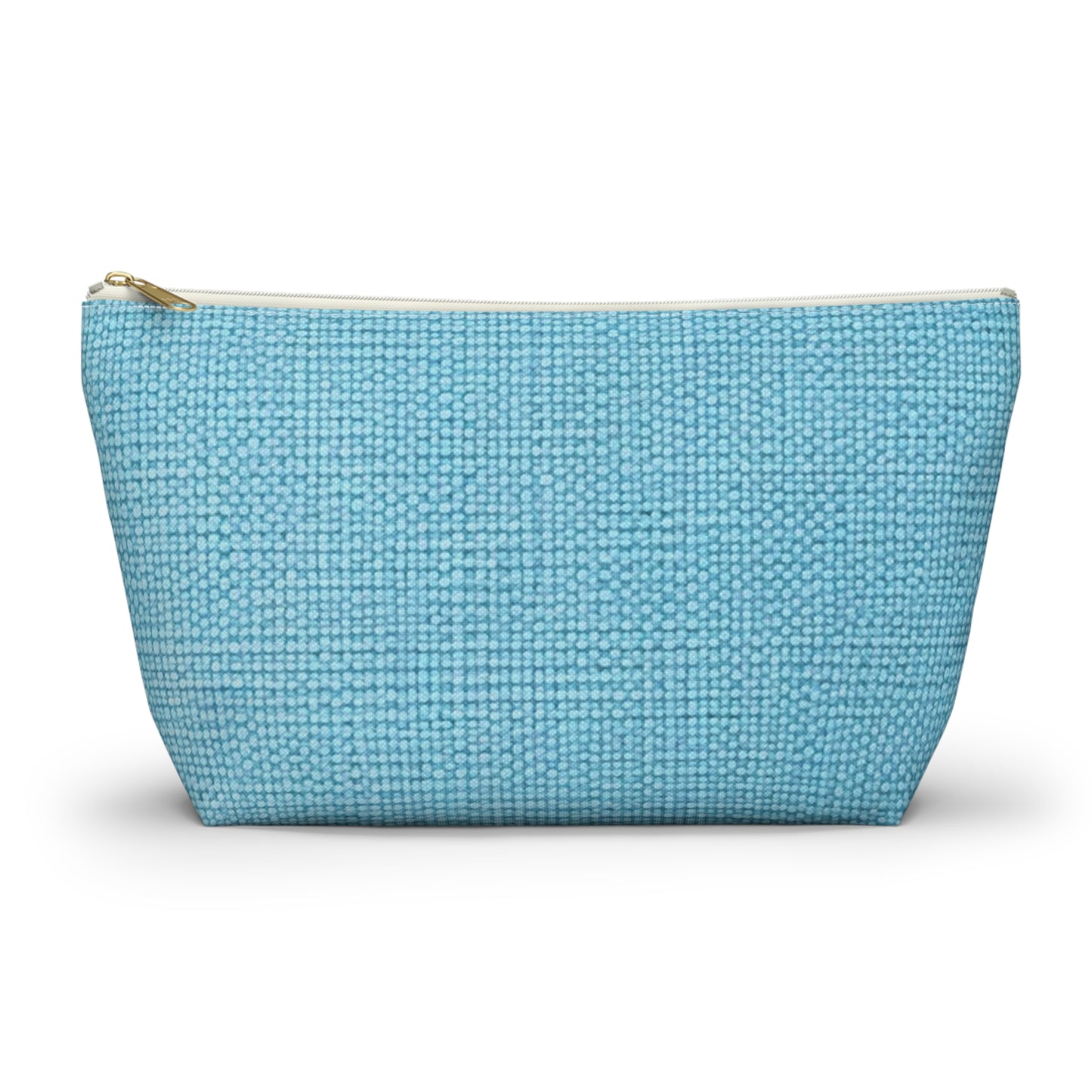 Bright Aqua Teal: Denim-Inspired Refreshing Blue Summer Fabric - Accessory Pouch w T-bottom