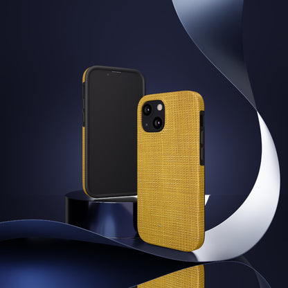 Radiant Sunny Yellow: Denim-Inspired Summer Fabric - Tough Phone Cases