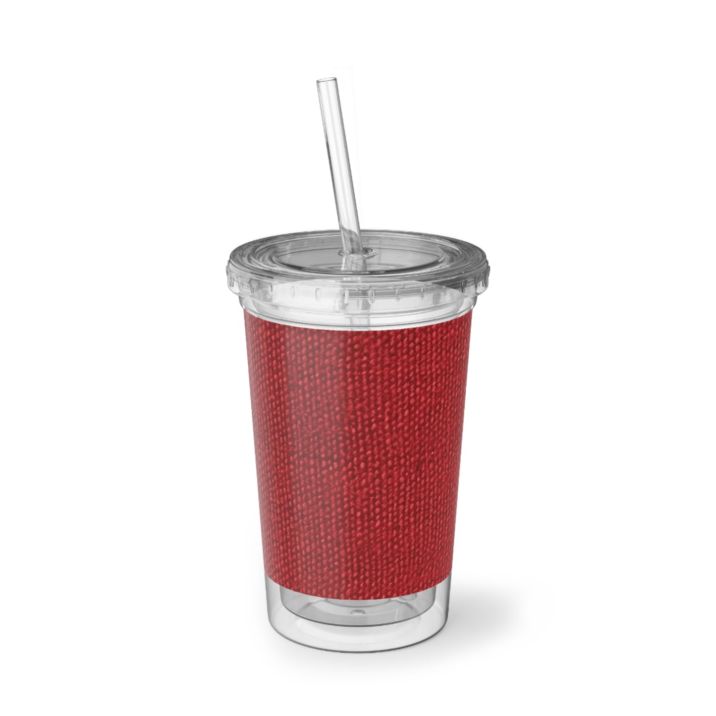 Rojo rubí atrevido: estilo de tela apasionado, inspirado en la mezclilla - Suave Acrylic Cup