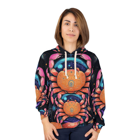 Cangrejo celestial arcoíris - Arte vibrante del signo del zodíaco del cáncer - Sudadera con capucha unisex (AOP) 