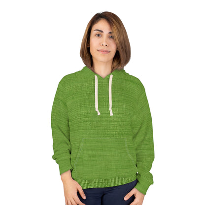 Olive Green Denim-Style: Seamless, Textured Fabric - Unisex Pullover Hoodie (AOP)