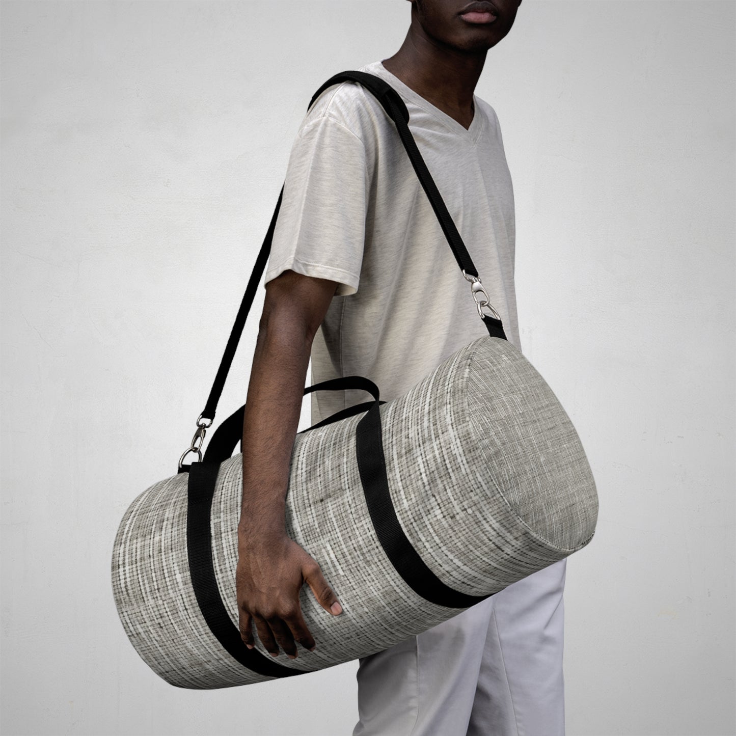 Gris plateado: diseño de tela contemporáneo inspirado en la mezclilla - Bolsa de lona