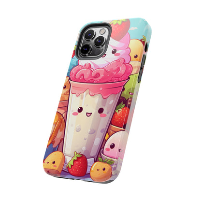 Strawberry Japan Milkshake - Kawaii Dessert Delight - Sweet Berry Anime Character - Tough Phone Cases