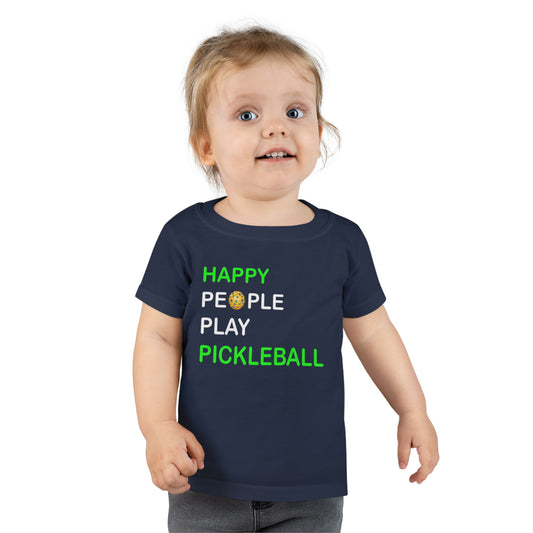 Happy People Play Pickleball Sport Game Graphic - Toddler T-shirt
